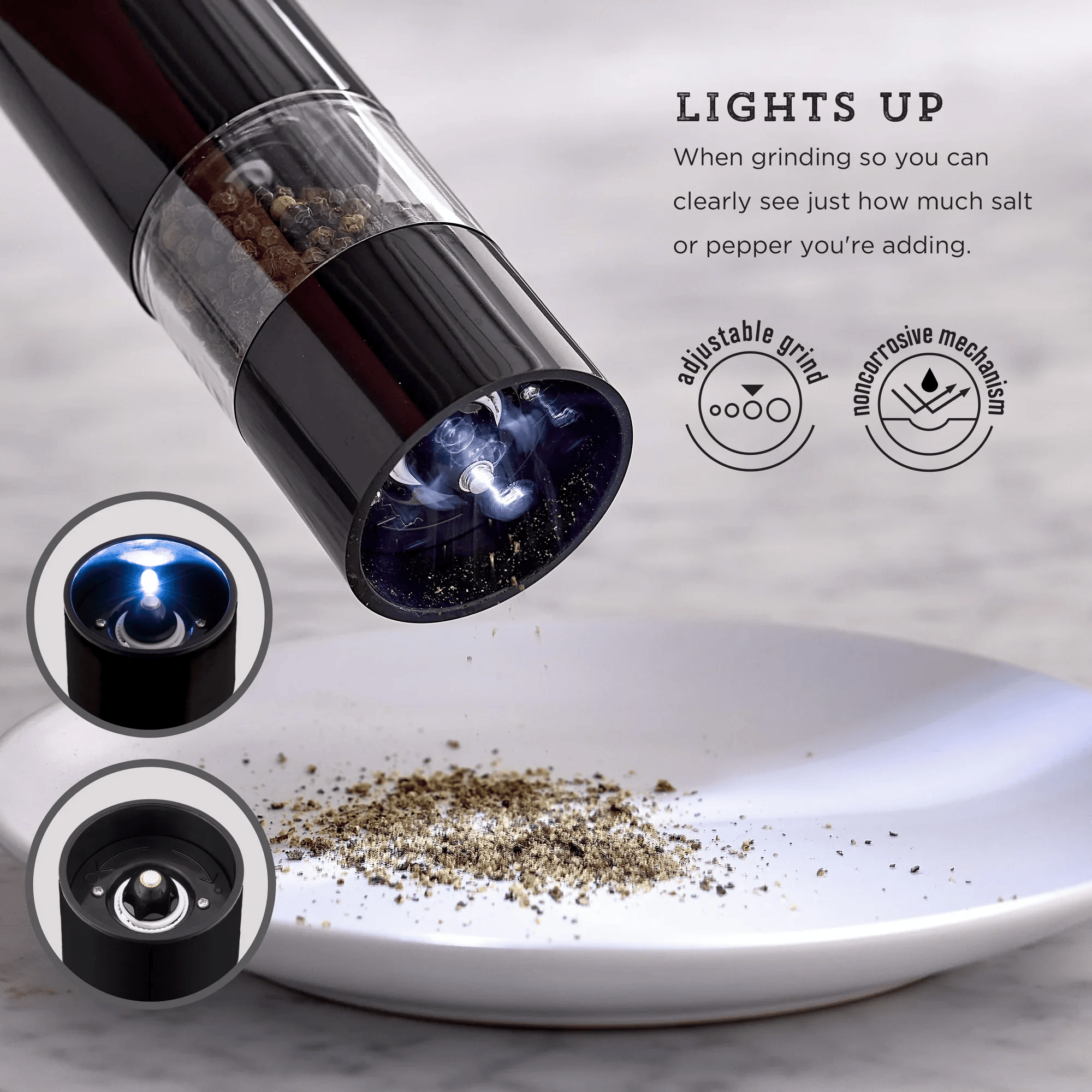 TooGoodTo™ One-Touch Seasoning Grinder Set