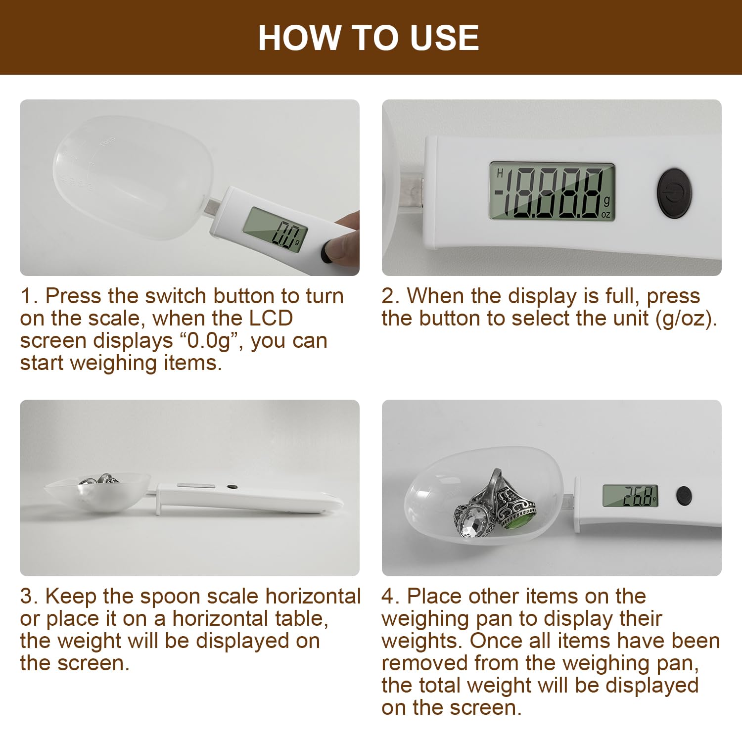 TooGoodTo™ Precision Digital Spoon Scale